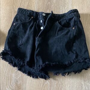 Black Denim Women's Shorts
